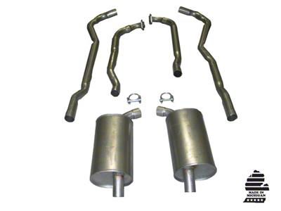 Manifold-Back Exhaust System with Separate Secondary Pipe and Mufflers (1973 350 V8 Corvette C3 w/ Manual Transmission)