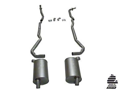 Manifold-Back Exhaust System with Separate Secondary Pipe and Mufflers (1973 350 V8 Corvette C3 w/ Automatic Transmission)