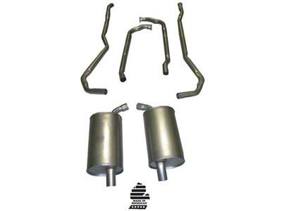 Manifold-Back Exhaust System with Separate Secondary Pipe and Mufflers (1973 350 V8 Corvette C3 w/ Automatic Transmission)