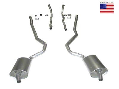 Manifold-Back Exhaust System with Welded Pipe and Mufflers (69-72 350 V8 Corvette C3 w/ Manual Transmission)