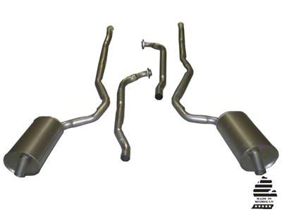 Manifold-Back Exhaust System with Welded Pipe and Mufflers (1973 350 V8 Corvette C3 w/ Manual Transmission)