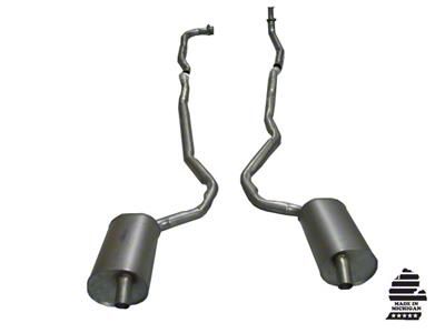 Manifold-Back Exhaust System with Welded Pipe and Mufflers (1973 350 V8 Corvette C3 w/ Automatic Transmission)