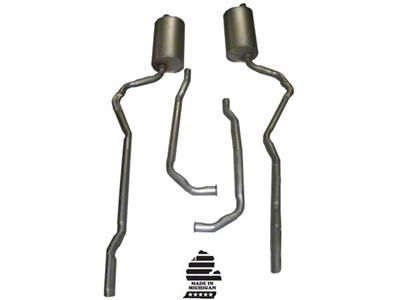 Manifold-Back Exhaust System with Welded Pipe and Mufflers (1973 350 V8 Corvette C3 w/ Manual Transmission)
