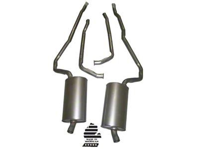 Manifold-Back Exhaust System with Welded Pipe and Mufflers (1973 350 V8 Corvette C3 w/ Automatic Transmission)