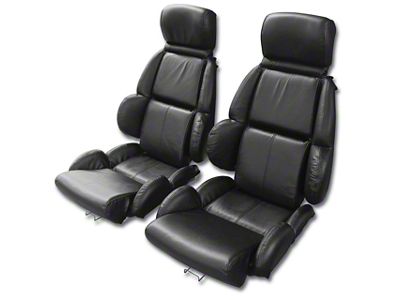 1989-1992 Corvette Mounted Driver Leather Seat Covers. Black Standard