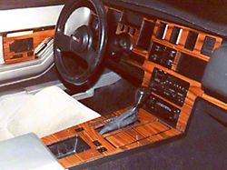 Auto Accessories of America No-Mar Faux Wood Center Dash and Console Overlay Kit; Rosewood (1989 Corvette C4 w/ 6-Speed Transmission)