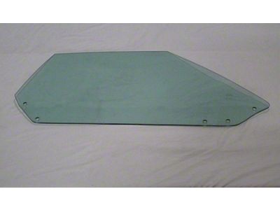 Non-Date Coded Door Glass; Soft Ray Green Tint; Passenger Side (68-Early 69 Corvette C3 Convertible)