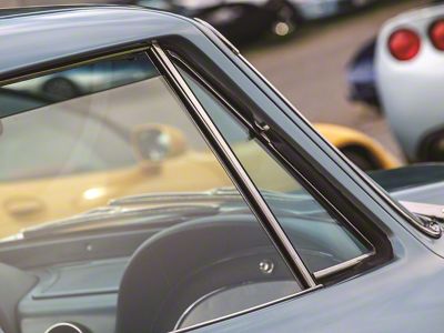 Non-Date Coded Vent Window Glass; Clear; Passenger Side (63-67 Corvette C2 Coupe)