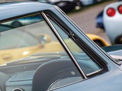 Non-Date Coded Vent Window Glass; Soft Ray Green Tint; Passenger Side (63-67 Corvette C2 Coupe)