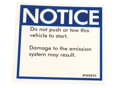 Notice Label (74-76 Corvette C3)