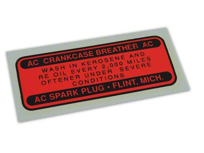 Oil Filler Cap Decal (55-57 Corvette C1)
