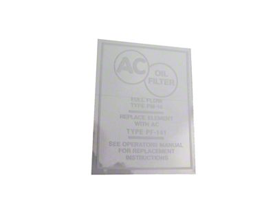 Oil Filter Decal (58-67 Corvette C1 & C2)