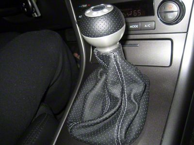 Perforated Leather Shift Boot; Black with Black Stitching (77-82 Corvette C3 w/ Manual Transmission)
