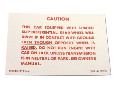 Positraction Decal (57-58 Corvette C1)