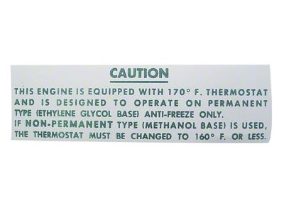 Radiator Caution Decal (58-62 Corvette C1)