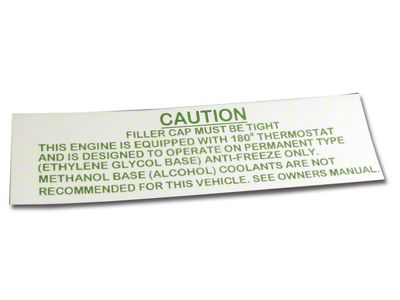 Radiator Caution Decal (Late 63-Early 64 Corvette C2)