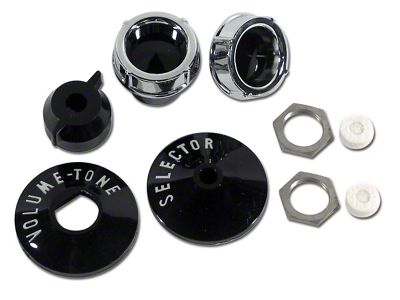 1958 Corvette Radio Knob and Backplate Set