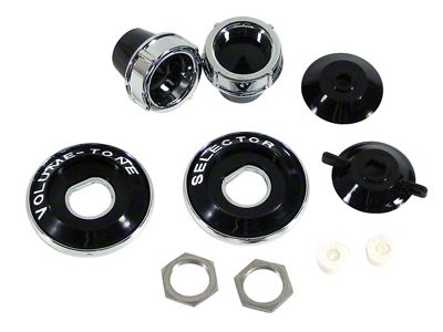 1959-1960 Corvette Radio Knob and Backplate Set
