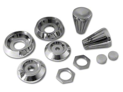 1961-1962 Corvette Radio Knob and Backplate Set