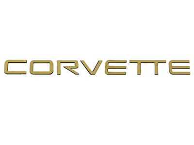 Rear Bumper Letters; Gold Plated Plastic (91-96 Corvette C4)