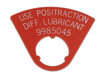 Rear End Positraction Tag (1965 Corvette C2)