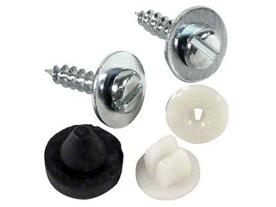 1963-1965 Corvette Rear License Plate Screw, Nut and Bumper Set