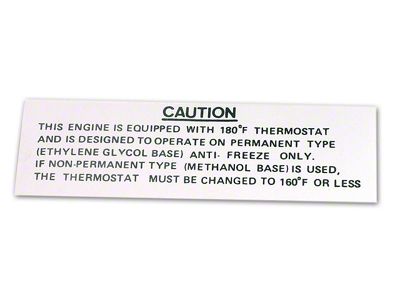 Rear of Expansion Tank Caution Decal (1963 Corvette C2)