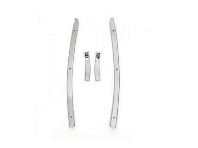 Rear Quarter Panel Retainer Set; Chrome (68-77 Corvette C3 Coupe)