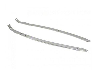 Rear Quarter Panel Retainer Set; Chrome (70-75 Corvette C3 Convertible)