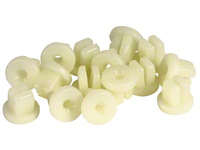 Rocker Panel Lower Plastic Nuts; 14-Pieces (63-65 Corvette C2)