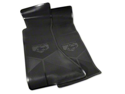 Rubber Floor Mats with 40th Anniversary Logo; Black (1993 Corvette C4)