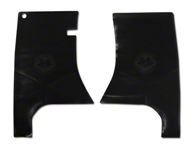 Rubber Floor Mats with Corvette Logo; Black (53-55 Corvette C1)
