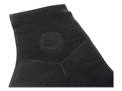 Rubber Floor Mats with Corvette Logo; Black (56-57 Corvette C1)