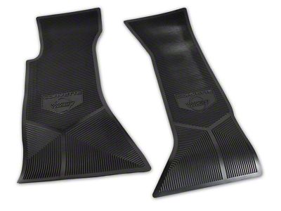 Rubber Floor Mats with Corvette Logo; Black (84-89 Corvette C4)