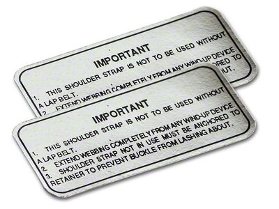 Shoulder Harness On Buckle Decals (66-67 Corvette C2)