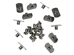 CA Soft Top Header Weatherstrip Screw and T-Nuts; 24-Pieces (56-62 Corvette C1)