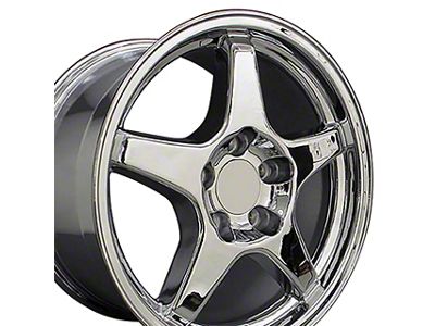 Staggered ZR1 Style Chrome 4-Wheel Kit; 17x9.5/17x11; 50mm/56mm Offset (88-96 Corvette C4)