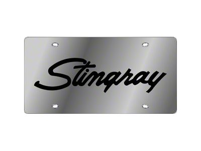 1968-1982 Corvette Stainless License Plate Cover - Stingray Script
