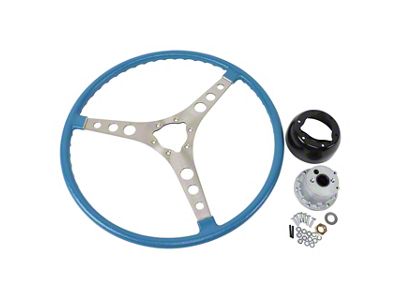 1961 Corvette Steering Wheel with Hub Kit. Blue