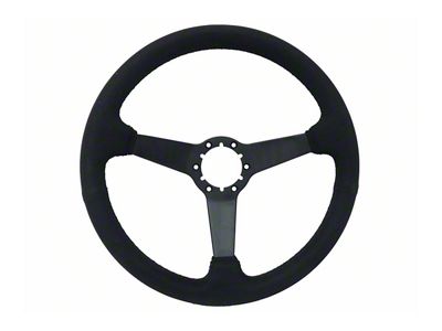 Suede Steering Wheel with Hole Spokes; Black (68-82 Corvette C3)