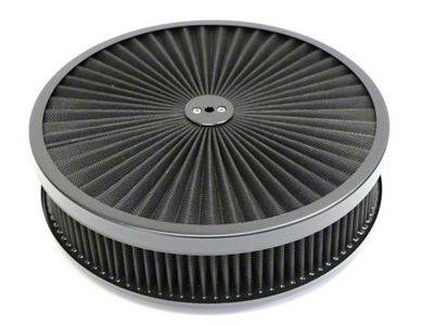1968-1982 Corvette Super Flow Air Cleaner Assembly - 14x4 Black with Black Edge