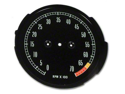 Tachometer Face; 6500 RPM Redline (65-67 Corvette C2)