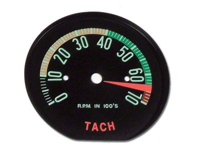 1961-1962 Corvette Tachometer Face Hi RPM