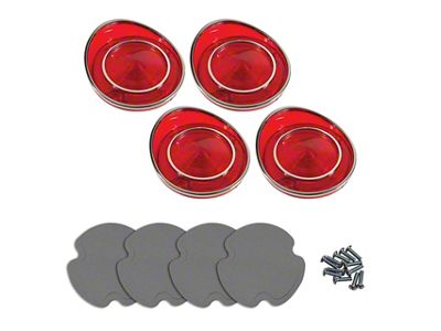 1968 Corvette Tail Light Lens Kit with Gaskets and Screws - 4pc