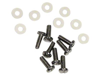 Tail Light Lens Screws and Plastic Washers; 16-Pieces (58-60 Corvette C1)