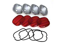 CA Tail Light Replacement Set, Lenses and Housings with Gaskets - 12pc (91-96 Corvette C4)