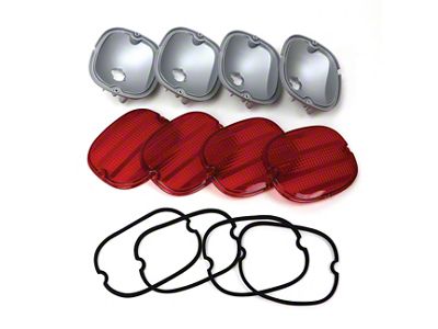 1991-1996 Corvette Tail Light Replacement Set, Lenses and Housings with Gaskets - 12pc