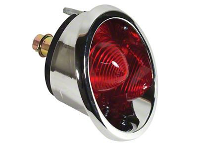 Tail Lights; Chrome Housing; Red Lens (63-67 Corvette C2)