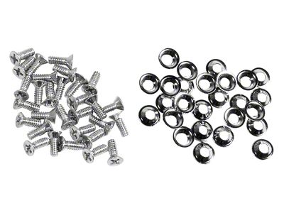 Top Pad To Frame Screw and Washers; 30-Pieces (56-62 Corvette C1 Convertible)