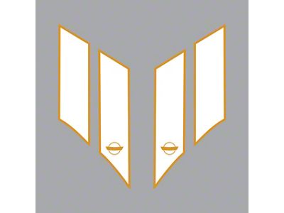 Two-Tone Grand Sport Styled Fender Stripes with Crossed Flags Silhouette Cutout; Matte Orange / Gloss White; Driver and Passenger Side (84-96 Corvette C4)